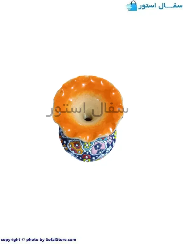 گلدان سفالی میناکاری ۲۰ سانتی گلدان میناکاری کوچک برای میز