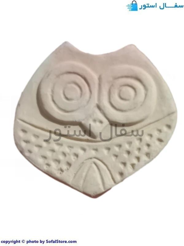 کاشی سفالی خام طرح جغد کاشی خام سفالی جغد مناسب نقاشی و دکوراسیون