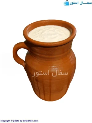 ظرف سفالی ماست مدل پارچ روستایی