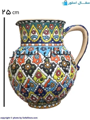 پارچ سفالی میناکاری شده
