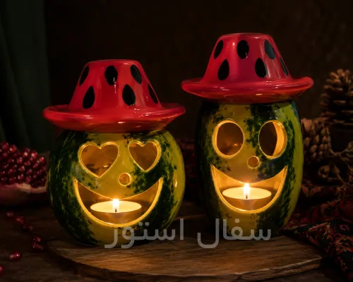 خرید جاشمعی هندوانه سرامیکی
