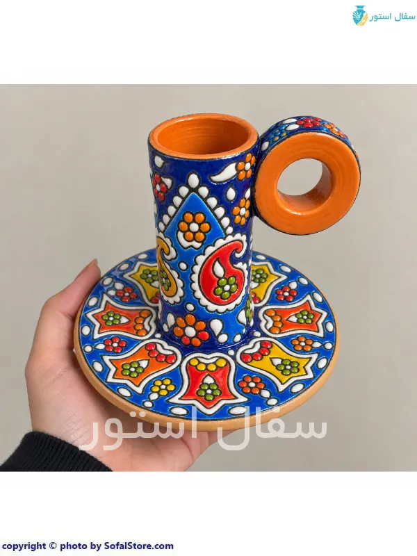 خرید و قیمت جاشمعی سفالی میناکاری جاشمعی سفالی میناکاری