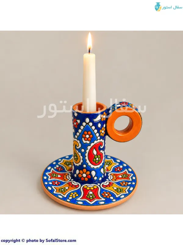 خرید و قیمت جاشمعی سفالی میناکاری قیمت جاشمعی سفالی میناکاری